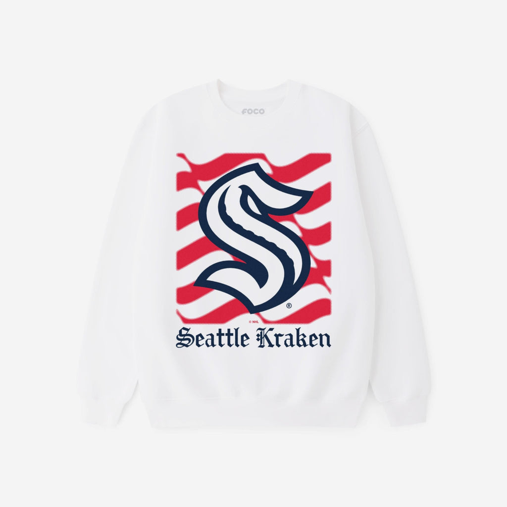 Seattle Kraken American Heritage Wordmark Crew Neck Sweatshirt FOCO S - FOCO.com