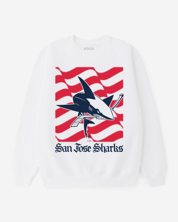 San Jose Sharks American Heritage Wordmark Crew Neck Sweatshirt FOCO S - FOCO.com