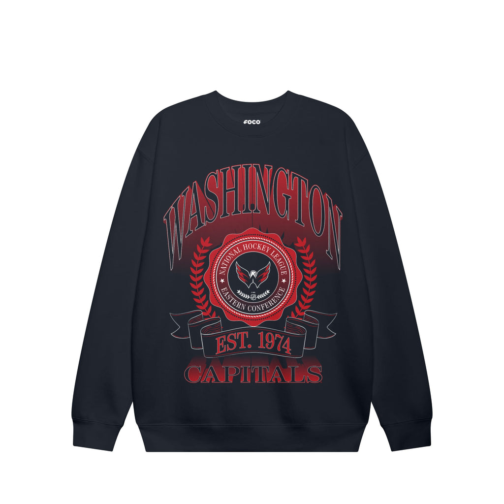 Washington Capitals Banner Crest Crew Neck Sweatshirt FOCO S - FOCO.com