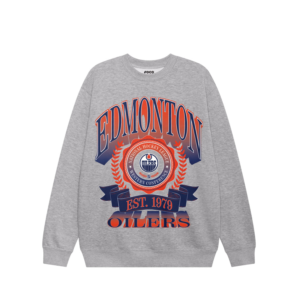 Edmonton Oilers Banner Crest Crew Neck Sweatshirt