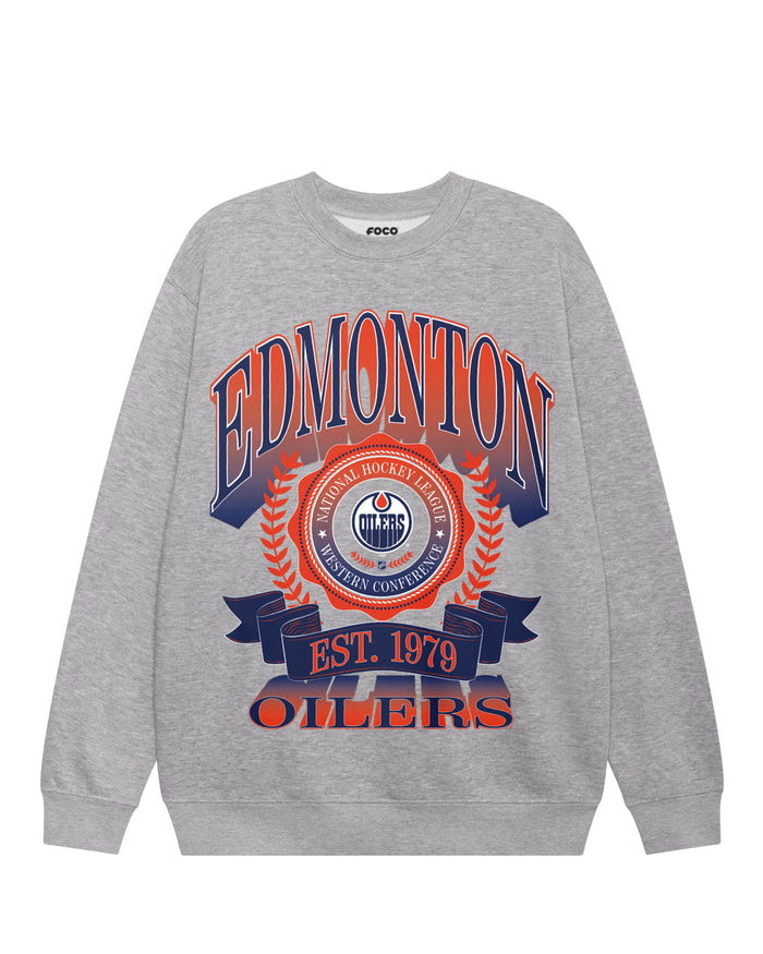 Edmonton Oilers Banner Crest Crew Neck Sweatshirt