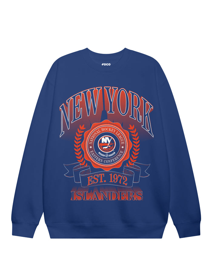 New York Islanders Banner Crest Crew Neck Sweatshirt