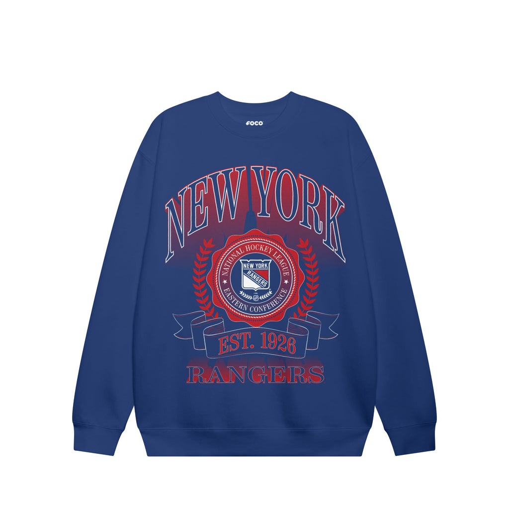 New York Rangers Banner Crest Crew Neck Sweatshirt
