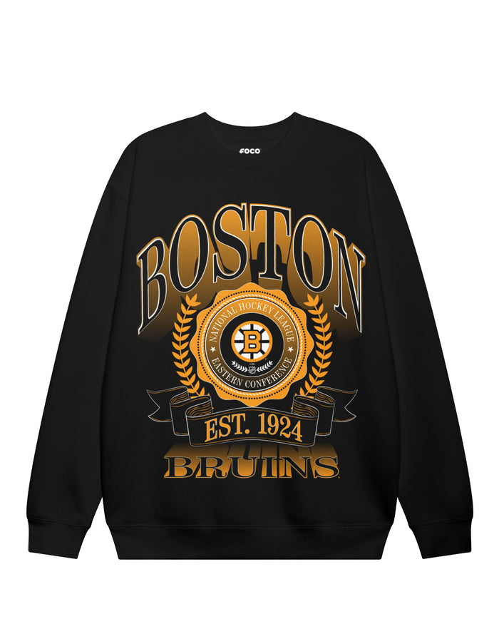 Boston Bruins Banner Crest Crew Neck Sweatshirt
