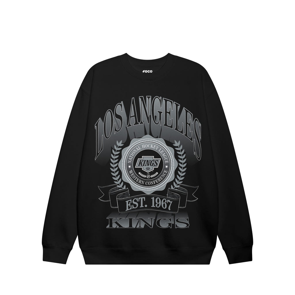 Los Angeles Kings Banner Crest Crew Neck Sweatshirt FOCO S - FOCO.com