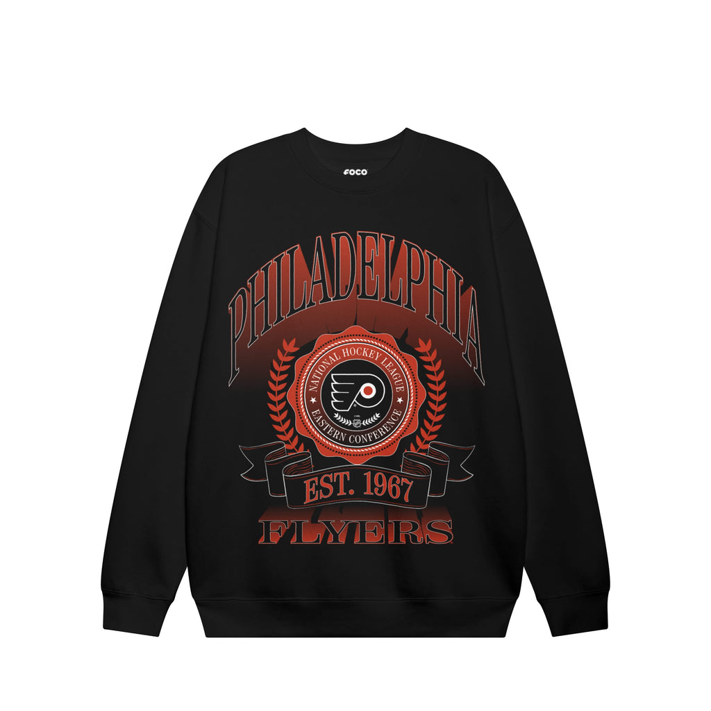 Philadelphia Flyers Banner Crest Crew Neck Sweatshirt FOCO S - FOCO.com