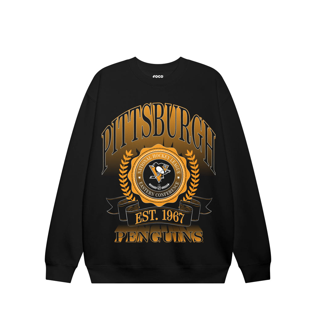 Pittsburgh Penguins Banner Crest Crew Neck Sweatshirt FOCO S - FOCO.com