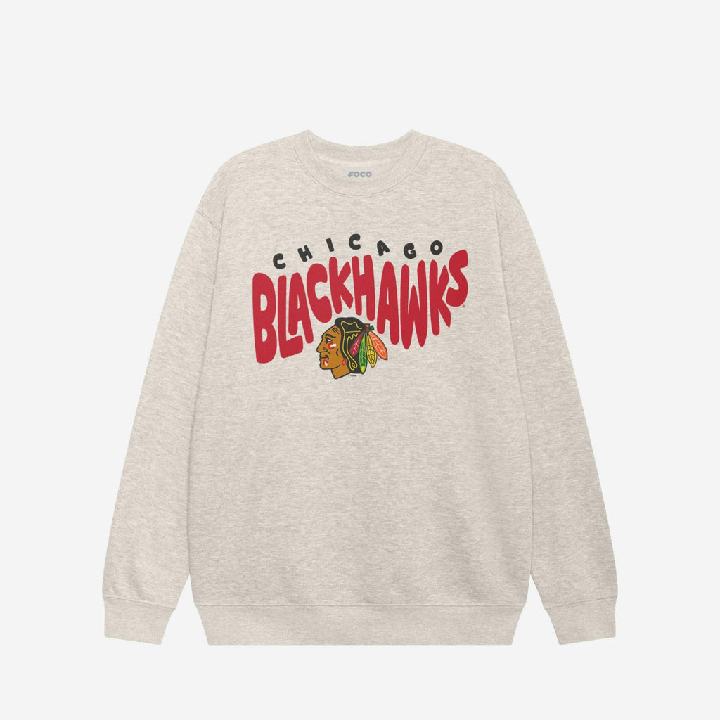 Chicago Blackhawks Bubble Crew Neck Sweatshirt FOCO S - FOCO.com