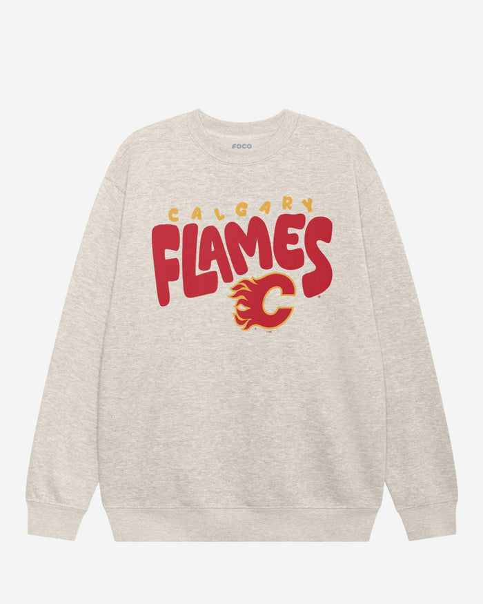 Calgary Flames Bubble Crew Neck Sweatshirt