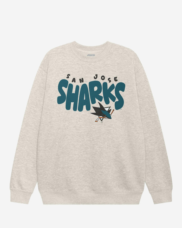 San Jose Sharks Bubble Crew Neck Sweatshirt FOCO S - FOCO.com