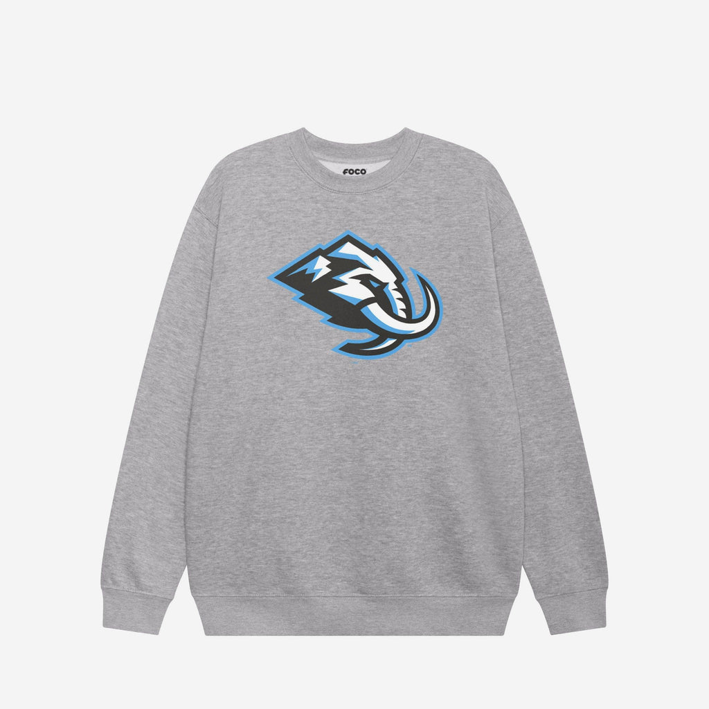 Utah Mammoth Primary Logo Crew Neck Sweatshirt FOCO Athletic Heather S - FOCO.com