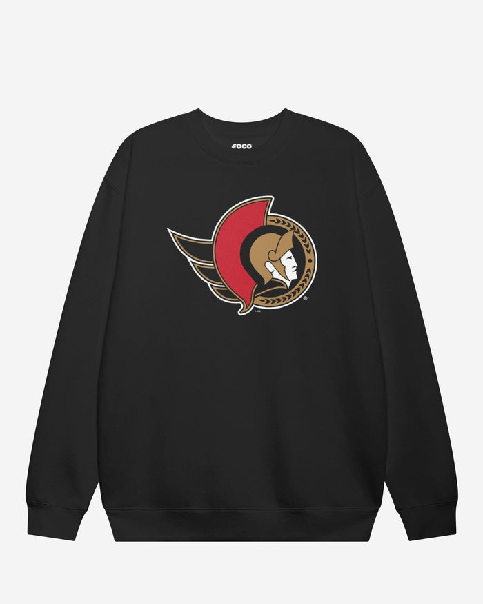 Ottawa Senators Primary Logo Crew Neck Sweatshirt FOCO Black S - FOCO.com