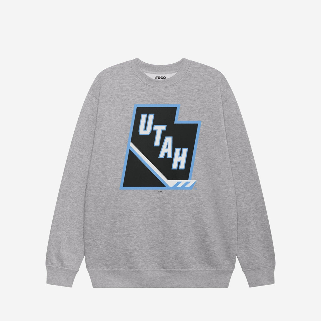 Utah Mammoth Tertiary Logo Crew Neck Sweatshirt FOCO Athletic Heather S - FOCO.com