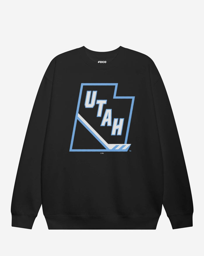Utah Mammoth Tertiary Logo Crew Neck Sweatshirt FOCO Black S - FOCO.com