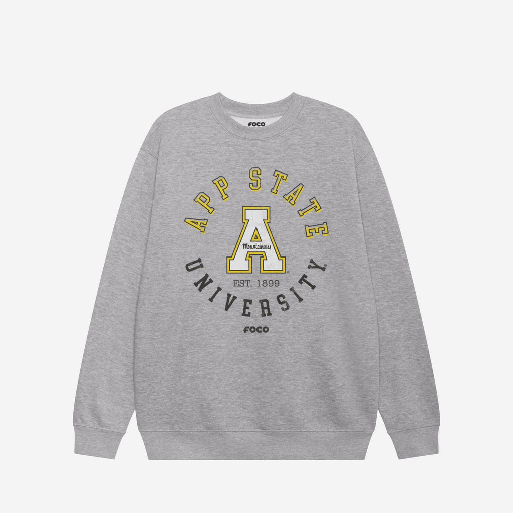 Appalachian State Mountaineers Circle Vintage Crew Neck Sweatshirt FOCO S - FOCO.com