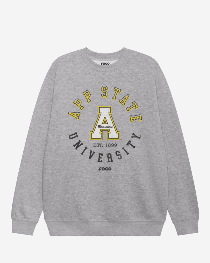 Appalachian State Mountaineers Circle Vintage Crew Neck Sweatshirt FOCO S - FOCO.com