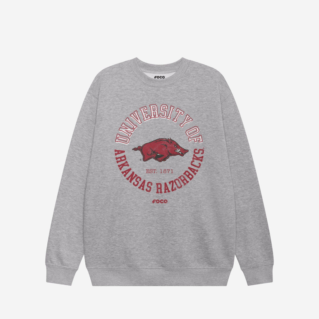 Arkansas Razorbacks Circle Vintage Crew Neck Sweatshirt FOCO S - FOCO.com