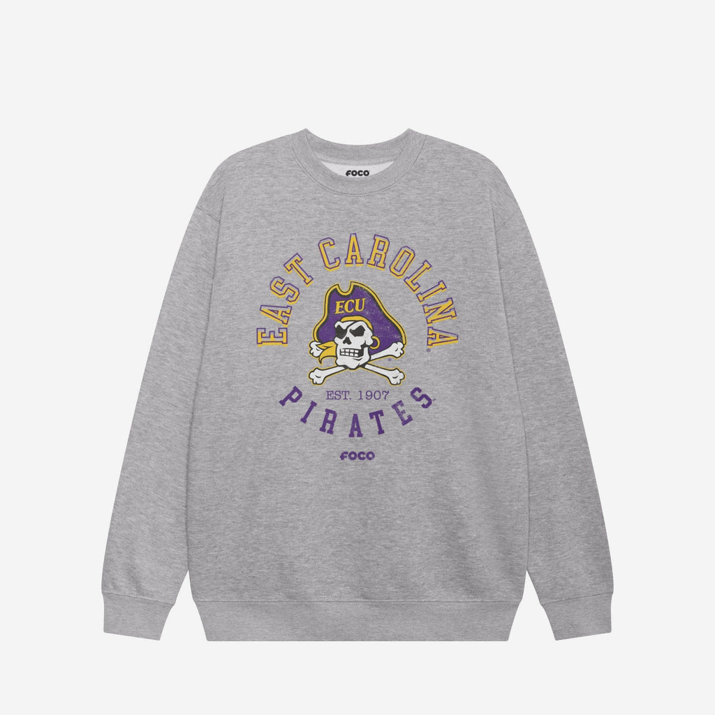 East Carolina Pirates Circle Vintage Crew Neck Sweatshirt FOCO S - FOCO.com