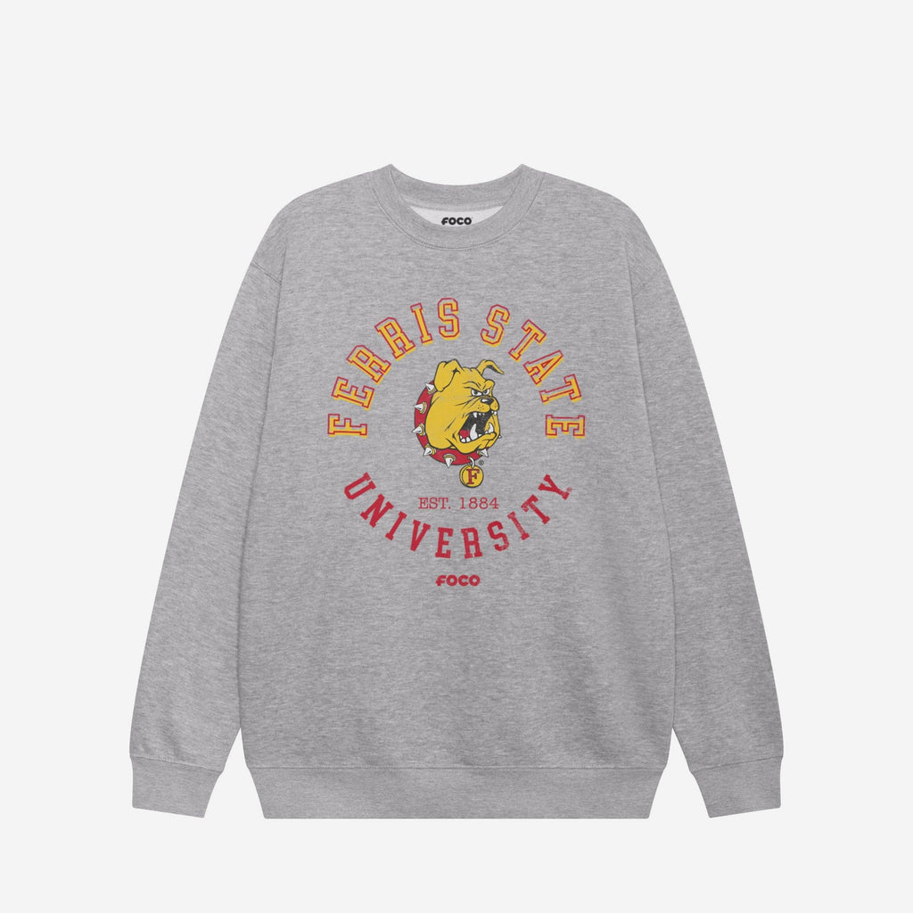 Ferris State Bulldogs Circle Vintage Crew Neck Sweatshirt FOCO S - FOCO.com