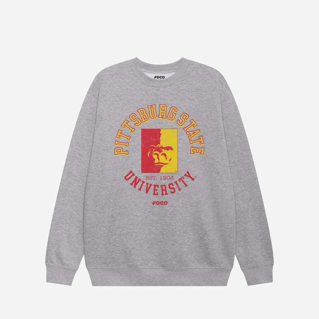 Pittsburg State Gorillas Circle Vintage Crew Neck Sweatshirt FOCO S - FOCO.com