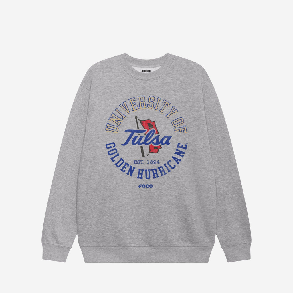 Tulsa Golden Hurricane Circle Vintage Crew Neck Sweatshirt FOCO S - FOCO.com