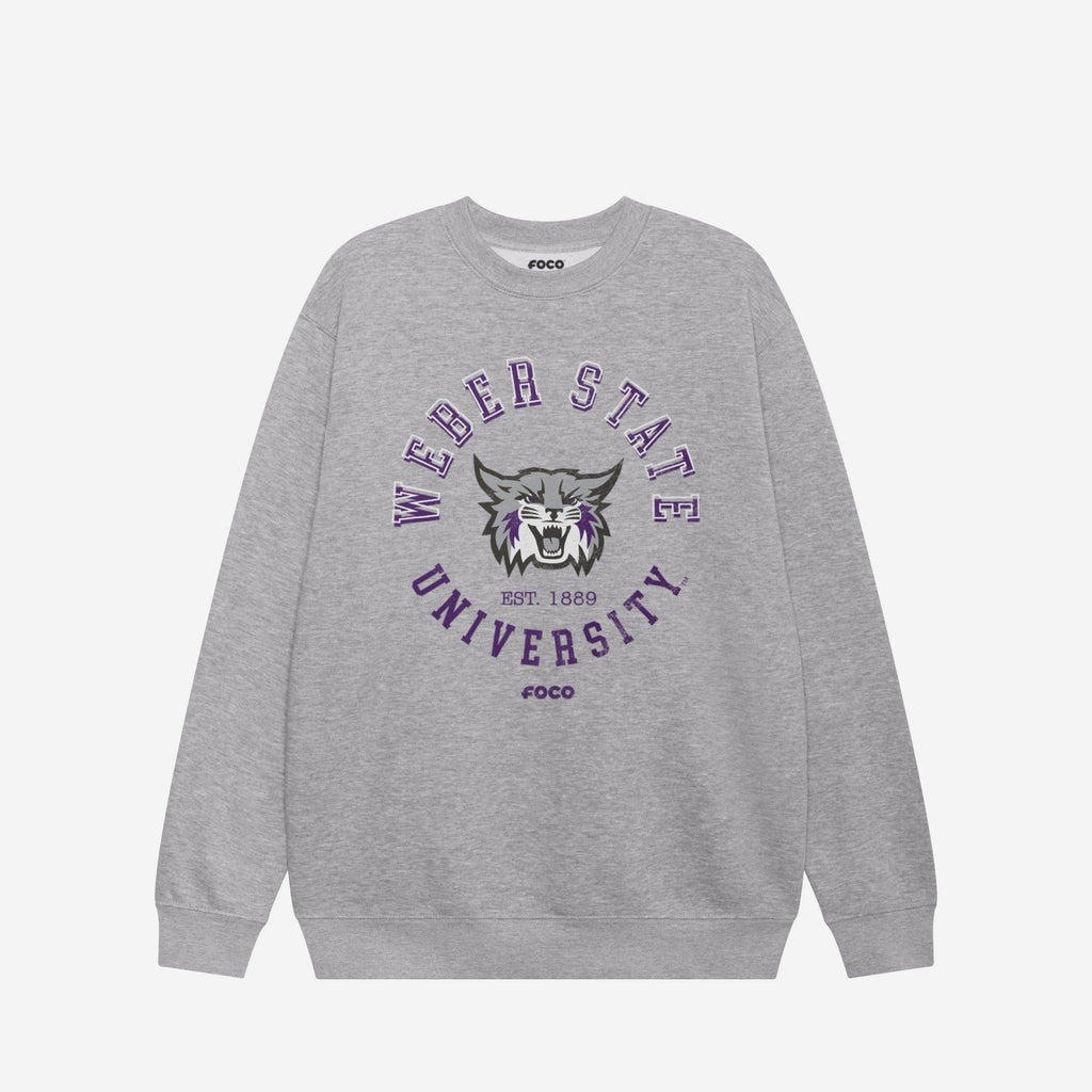 Weber State Wildcats Circle Vintage Crew Neck Sweatshirt FOCO S - FOCO.com