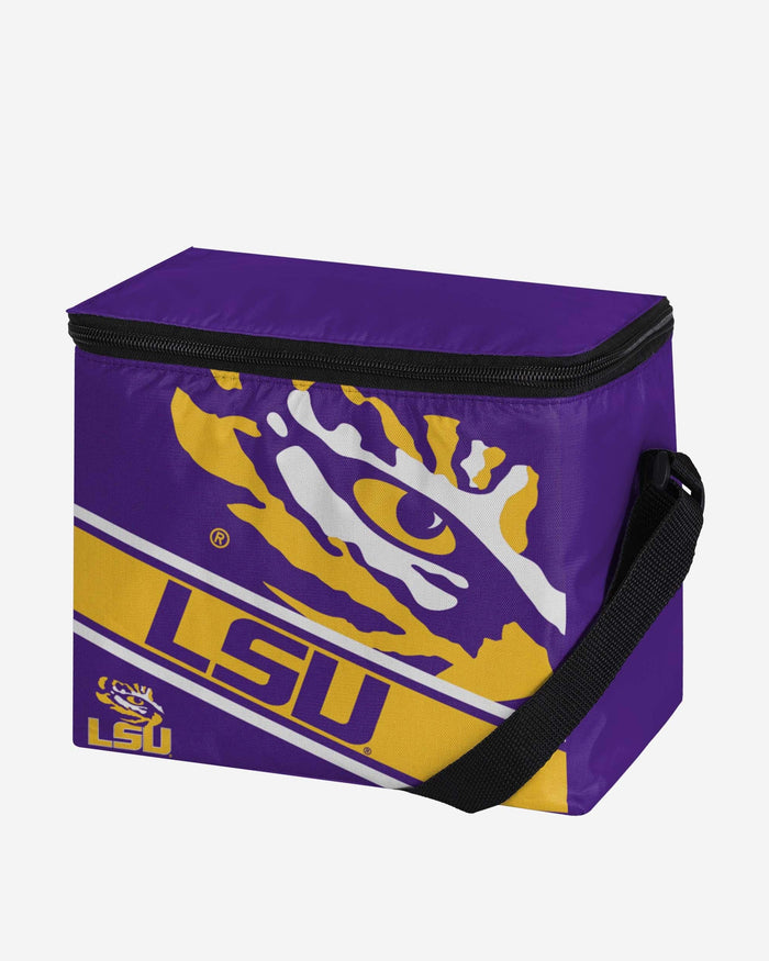 LSU Tigers Big Logo Stripe 6 Pack Cooler FOCO - FOCO.com