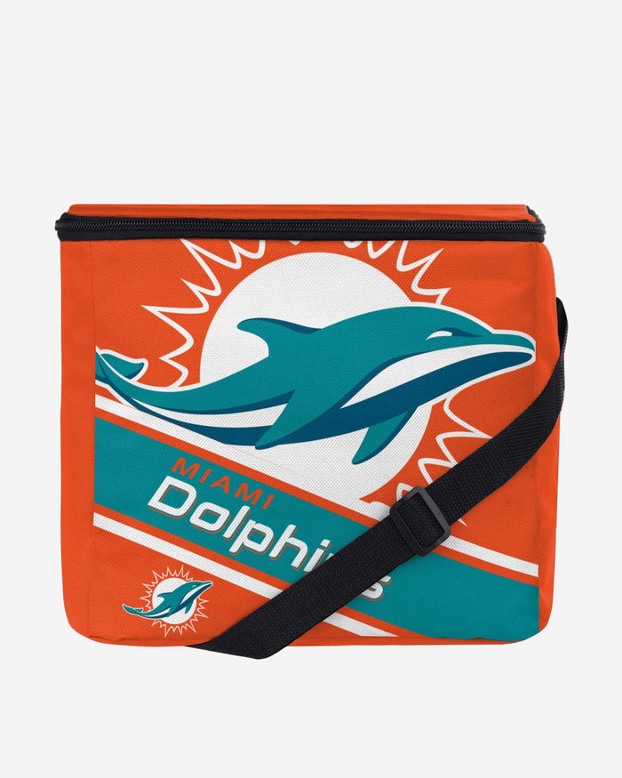 Miami Dolphins Big Logo Stripe 12 Pack Cooler FOCO - FOCO.com