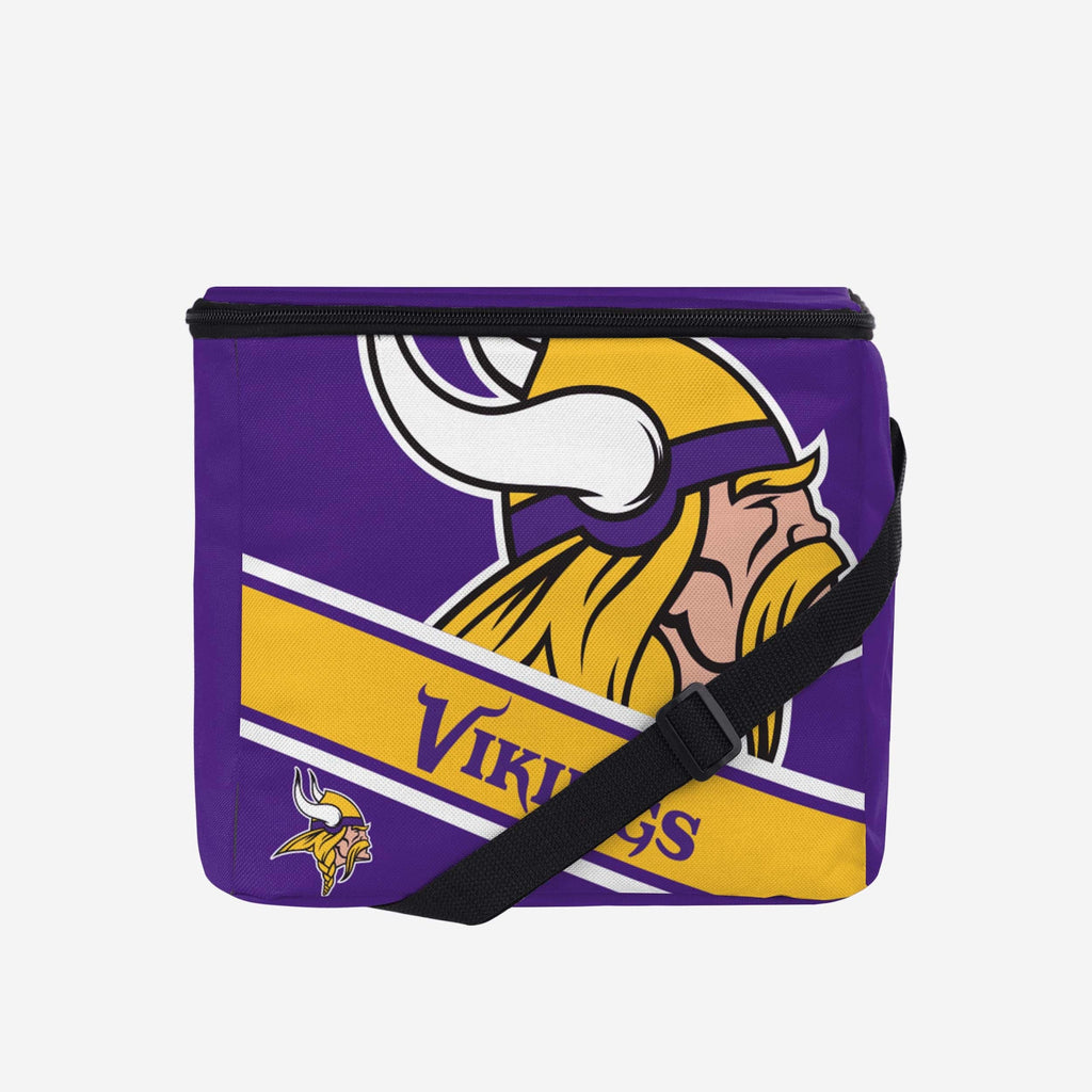 Minnesota Vikings Big Logo Stripe 12 Pack Cooler FOCO - FOCO.com