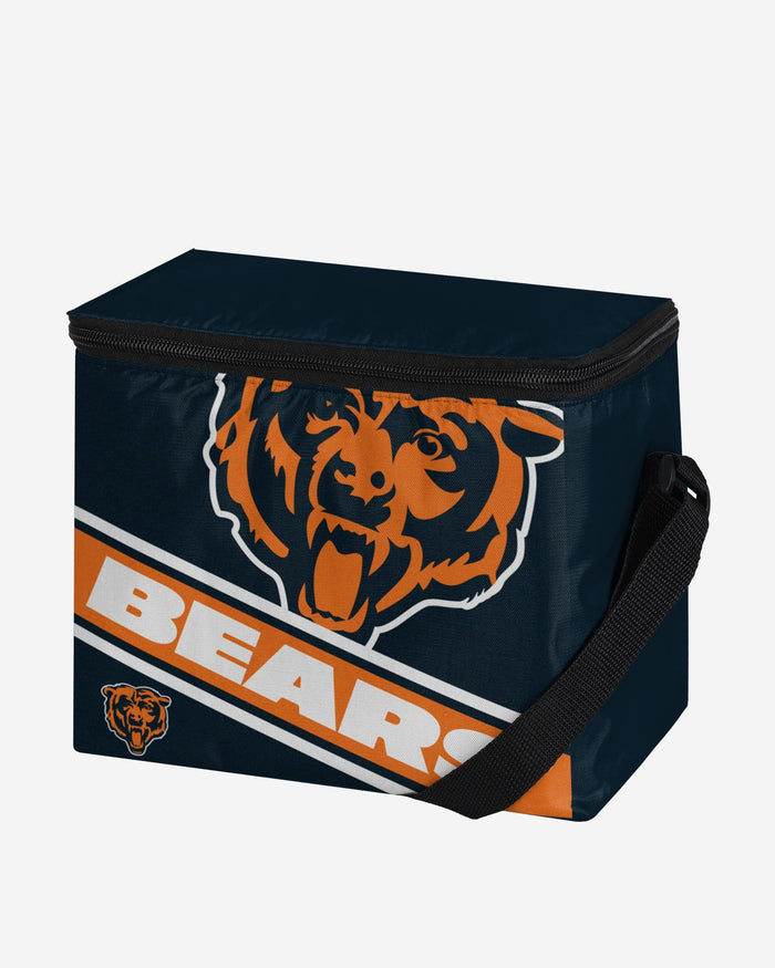 Chicago Bears Big Logo Stripe 6 Pack Cooler FOCO - FOCO.com