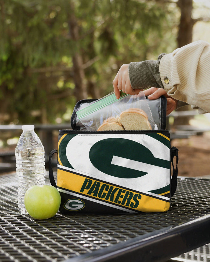 Green Bay Packers Big Logo Stripe 6 Pack Cooler FOCO - FOCO.com