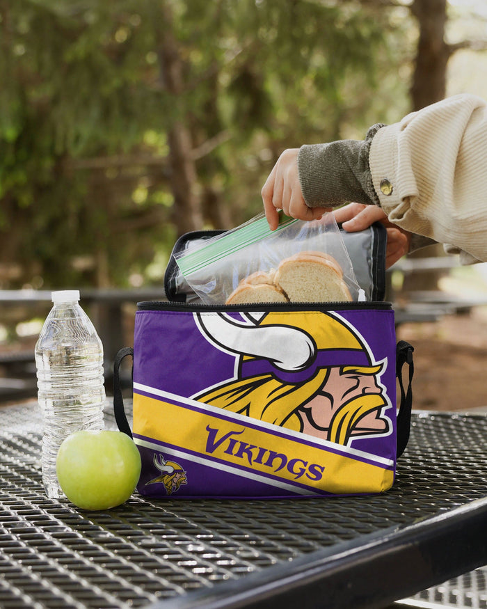 Minnesota Vikings Exclusive Big Logo Stripe 6 Pack Cooler FOCO - FOCO.com