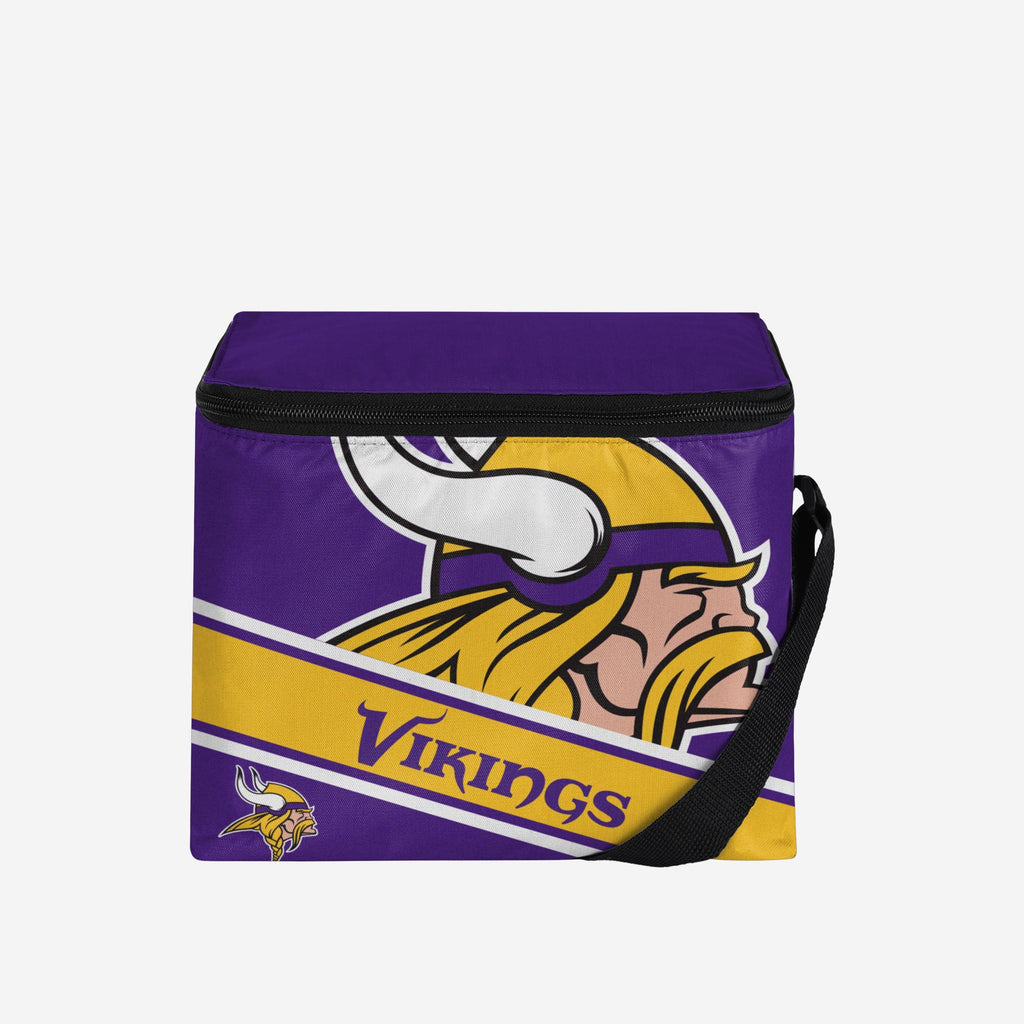 Minnesota Vikings Exclusive Big Logo Stripe 6 Pack Cooler FOCO - FOCO.com