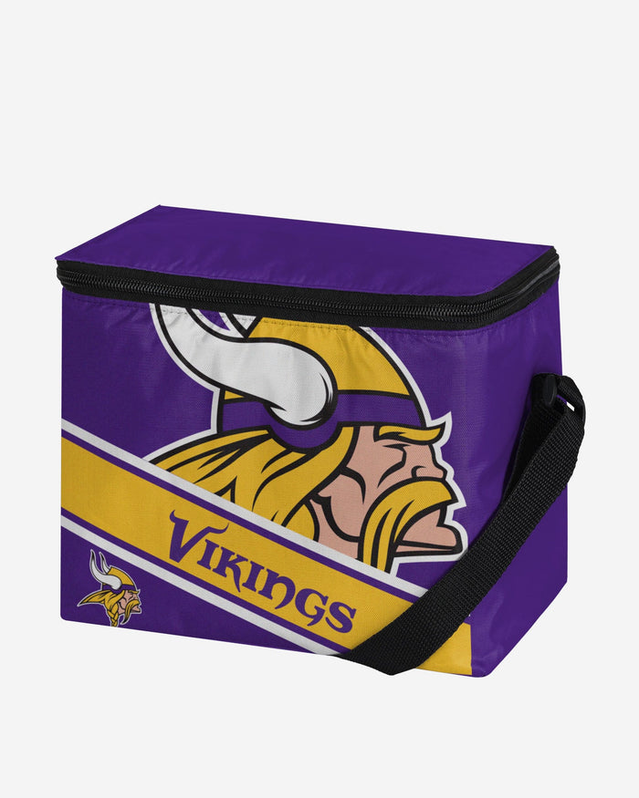 Minnesota Vikings Exclusive Big Logo Stripe 6 Pack Cooler FOCO - FOCO.com