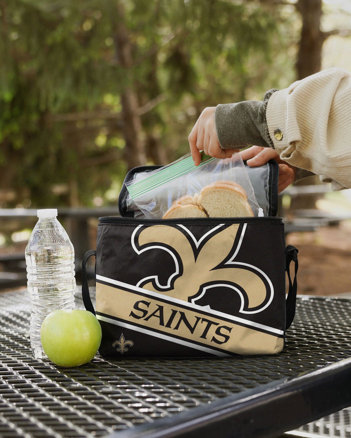 New Orleans Saints Big Logo Stripe 6 Pack Cooler FOCO - FOCO.com