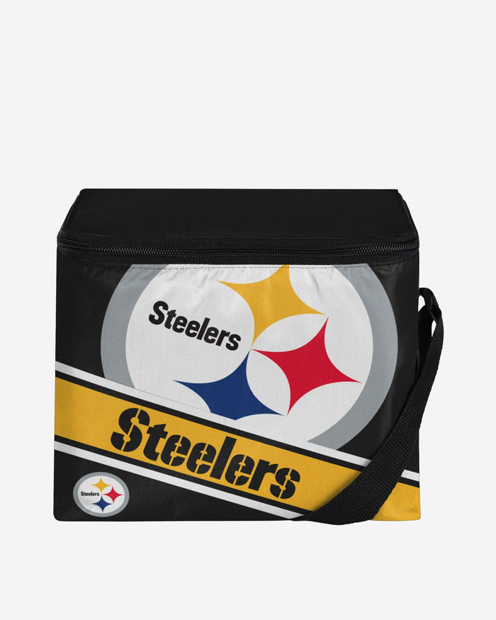 Pittsburgh Steelers Big Logo Stripe 6 Pack Cooler FOCO - FOCO.com