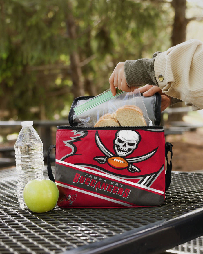 Tampa Bay Buccaneers Big Logo Stripe 6 Pack Cooler FOCO - FOCO.com