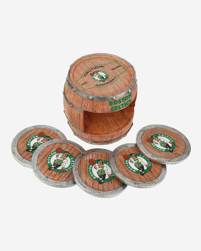 Boston Celtics 5 Pack Barrel Coaster Set FOCO - FOCO.com