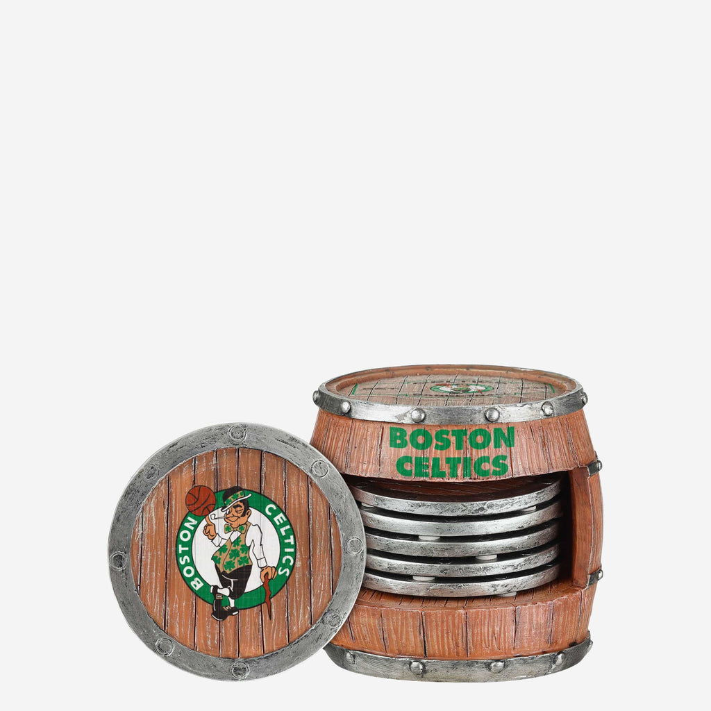 Boston Celtics 5 Pack Barrel Coaster Set FOCO - FOCO.com