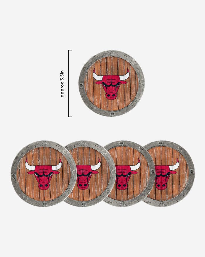 Chicago Bulls 5 Pack Barrel Coaster Set FOCO - FOCO.com