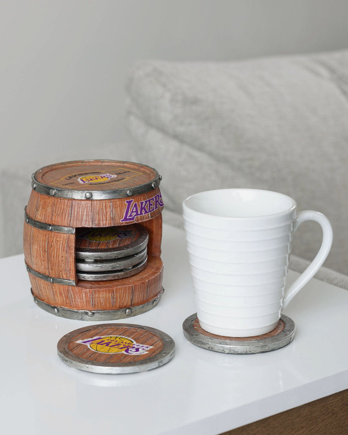 Los Angeles Lakers 5 Pack Barrel Coaster Set FOCO - FOCO.com