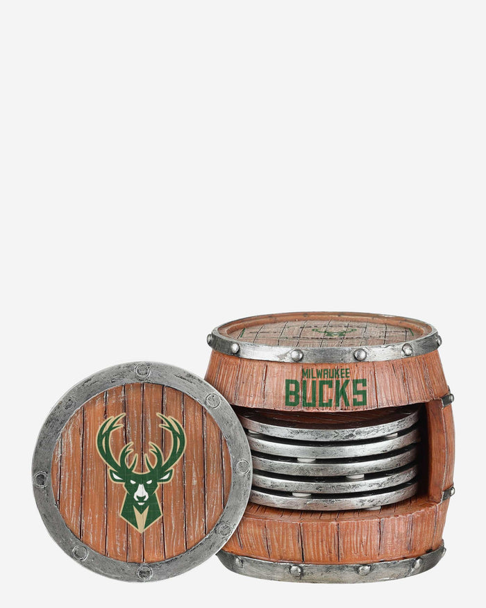 Milwaukee Bucks 5 Pack Barrel Coaster Set FOCO - FOCO.com