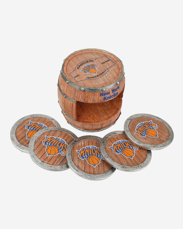 New York Knicks 5 Pack Barrel Coaster Set FOCO - FOCO.com