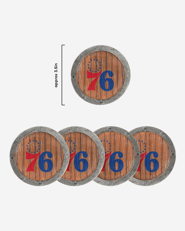 Philadelphia 76ers 5 Pack Barrel Coaster Set FOCO - FOCO.com