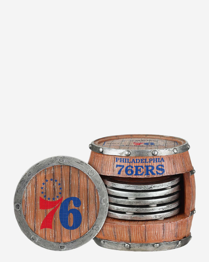 Philadelphia 76ers 5 Pack Barrel Coaster Set FOCO - FOCO.com