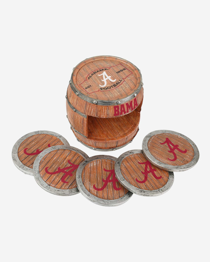 Alabama Crimson Tide 5 Pack Barrel Coaster Set FOCO - FOCO.com