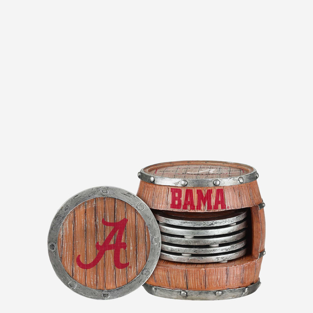 Alabama Crimson Tide 5 Pack Barrel Coaster Set FOCO - FOCO.com