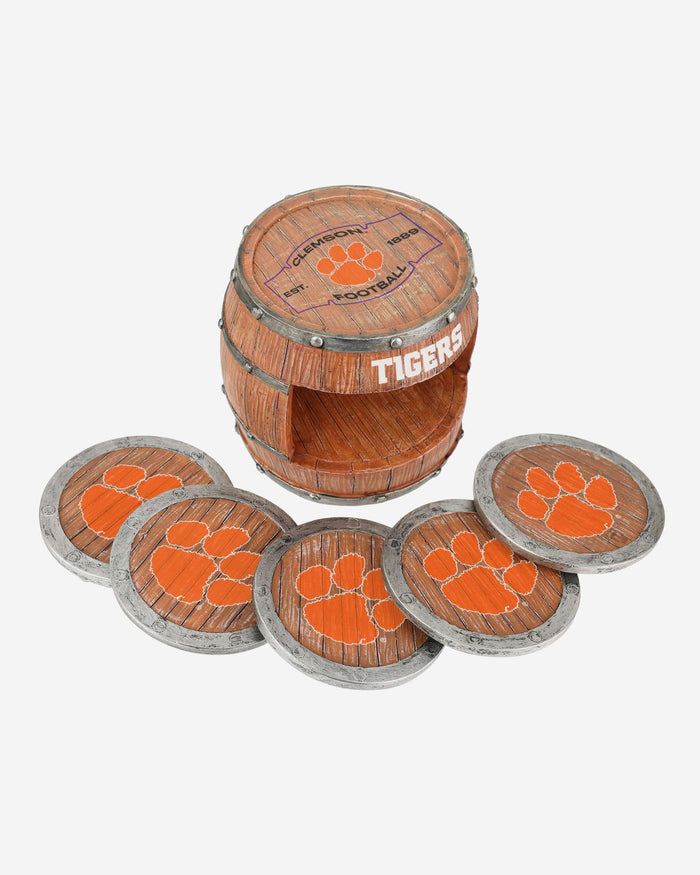 Clemson Tigers 5 Pack Barrel Coaster Set FOCO - FOCO.com