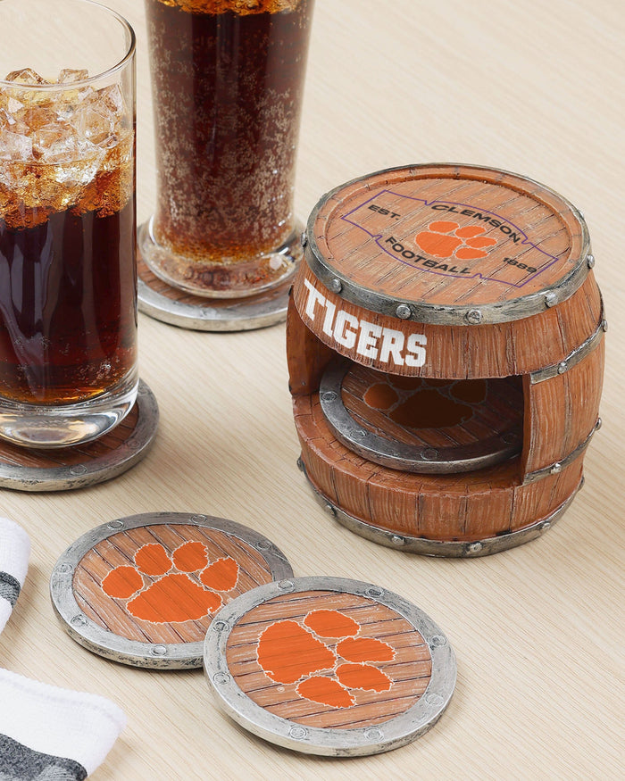 Clemson Tigers 5 Pack Barrel Coaster Set FOCO - FOCO.com