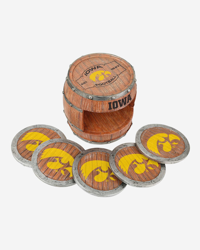 Iowa Hawkeyes 5 Pack Barrel Coaster Set FOCO - FOCO.com